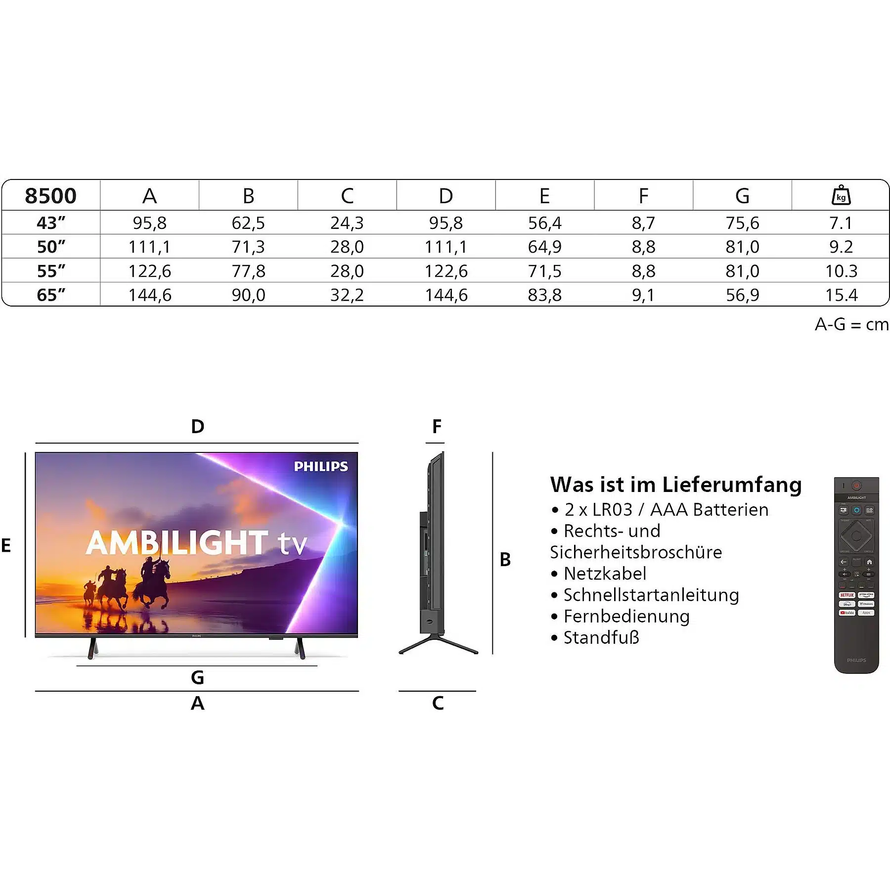PHILIPS 43PUS8550/12 LED Ambilight TV (piatto, 43 Zoll / 108 cm, UHD 4K, SMART TV, Ambilight) – Bild 3