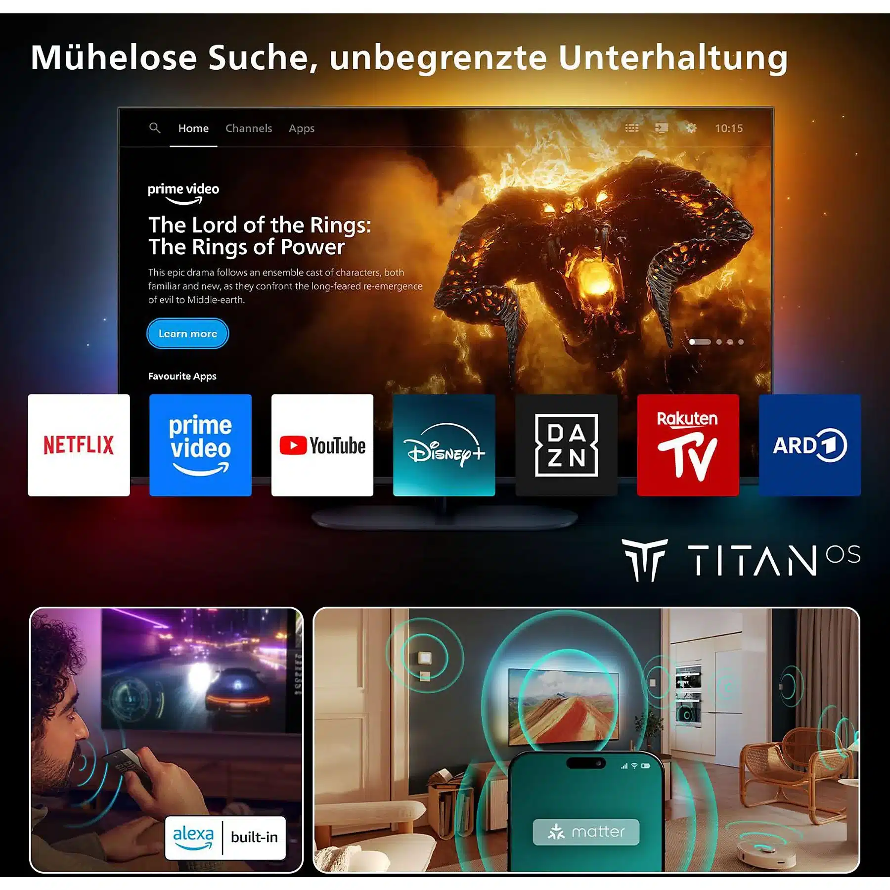 PHILIPS 55PUS8550/12 LED Ambilight TV (piatto, 55 Zoll / 139 cm, UHD 4K, SMART TV, Ambilight) – Bild 3