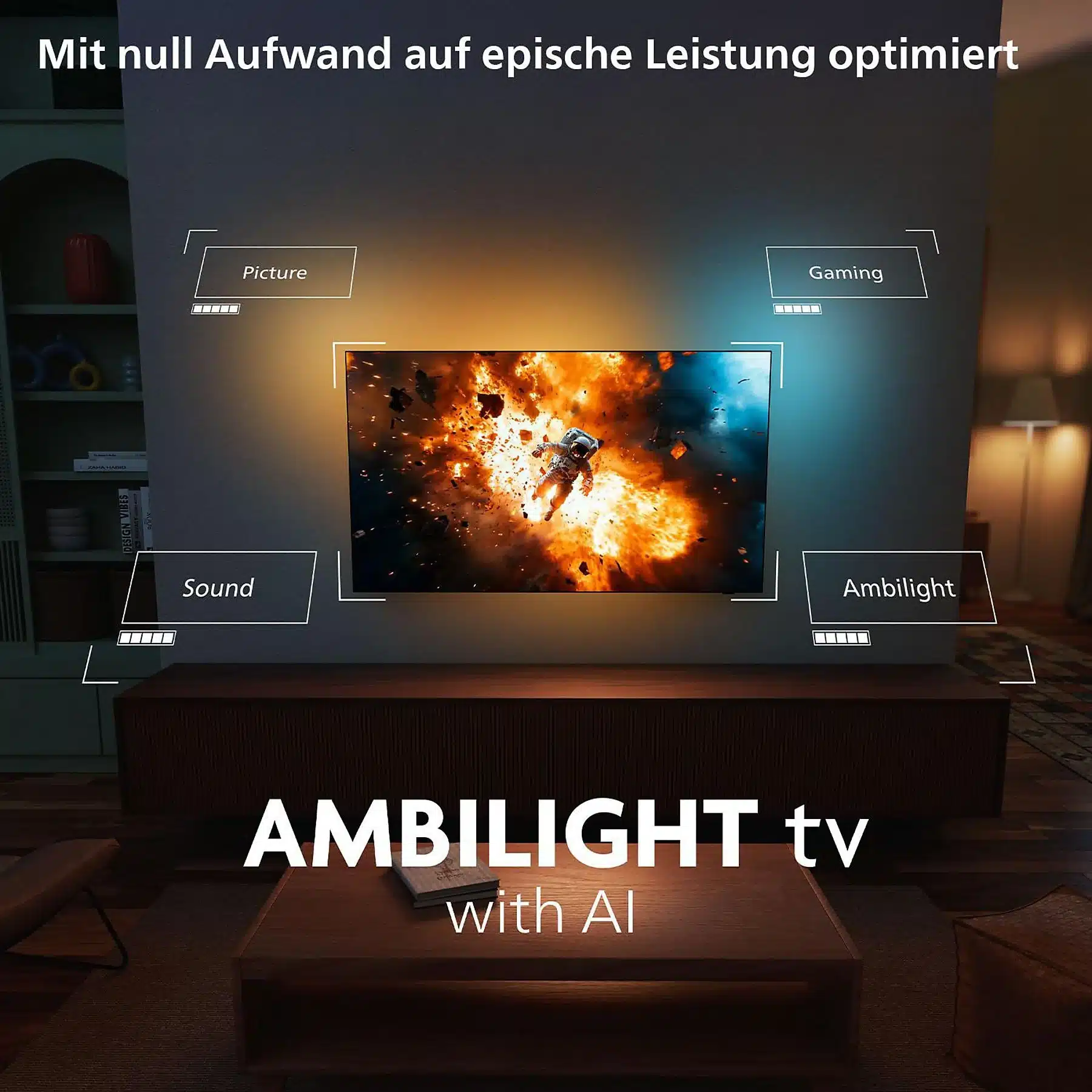 PHILIPS 55OLED760/12 OLED Ambilight TV (piatto, 55 Zoll / 139 cm, UHD 4K, SMART TV, Ambilight) – Bild 3