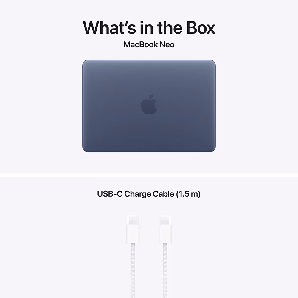 Laptop APPLE MacBook Neo 13 mhff4ro/a, Apple A18 6-core CPU, 13" Retina-display, 8 GB, 256 GB SSD, 5-core GPU, macOS Tahoe, Indigo - Toetsenbordindeling INT aanbog – Bild 10